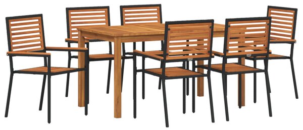 Kert étkező szett 7 pcs Fekete Tömör Akácfa