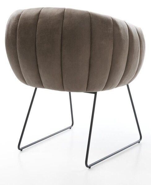 DELIFE Étkezőszék Jada-Flex mikroszálas taupe vintage vékony láb fekete zsákrugó