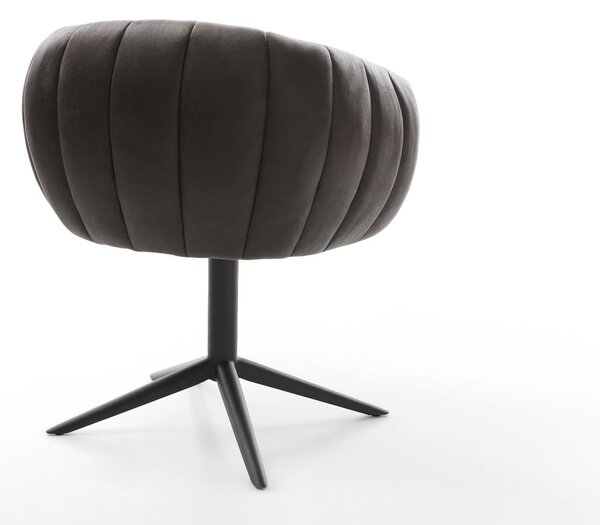 DELIFE Étkezőszék Jada-Flex mikroszálas antracit vintage fekete kereszt láb 360° forgatható billenő zsákrugós matrac