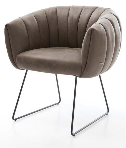 DELIFE Étkezőszék Jada-Flex mikroszálas taupe vintage vékony láb fekete zsákrugó