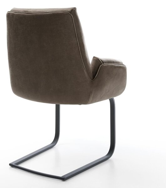 DELIFE Étkezőszék Clea-Flex mikroszálas taupe vintage konzolos lapos fekete