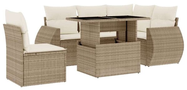 VidaXL Polyrattan Kerti Ülőgarnitúra - 6 részes - Bézs