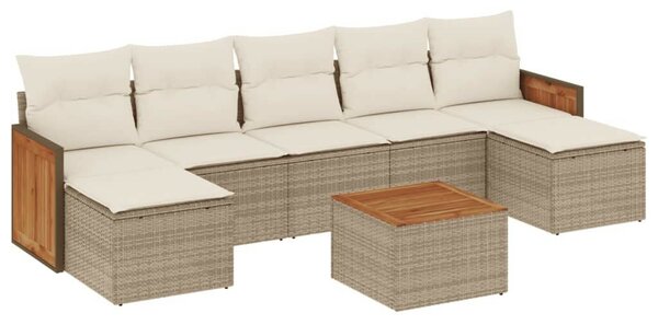 VidaXL Polyrattan Kerti Ülőgarnitúra - 8 részes - Bézs