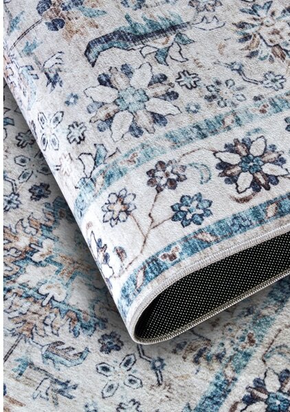 Világoskék szőnyeg 80x150 cm Saveh Cream Blue – Elle Decoration