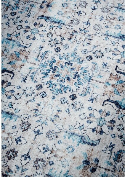 Világoskék szőnyeg 80x150 cm Saveh Cream Blue – Elle Decoration
