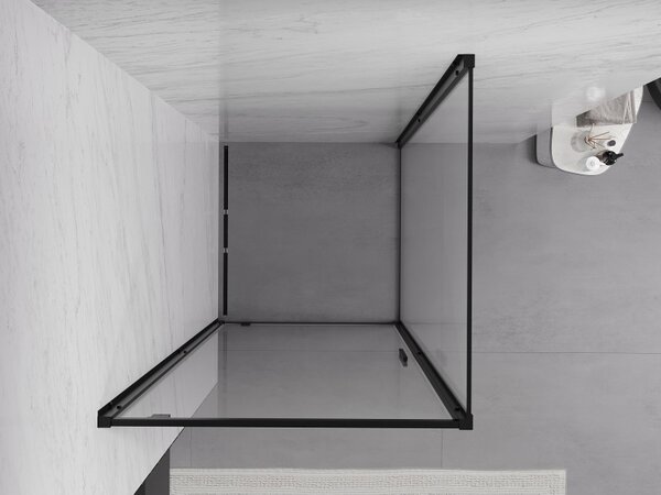 Mexen Exo-BR 90 x 90 cm-es nyitható zuhanykabin, átlátszó, fekete - 8181-090-090-70-00