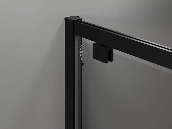 Mexen Exo-BR 90 x 90 cm-es nyitható zuhanykabin, átlátszó, fekete - 8181-090-090-70-00