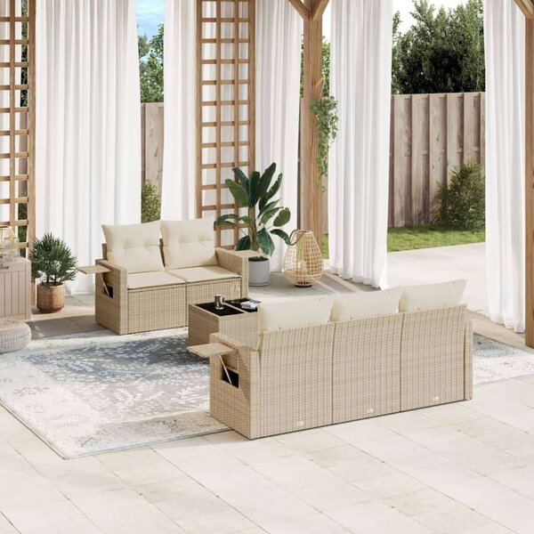 VidaXL Polyrattan Kerti Ülőgarnitúra - 6 részes - Bézs