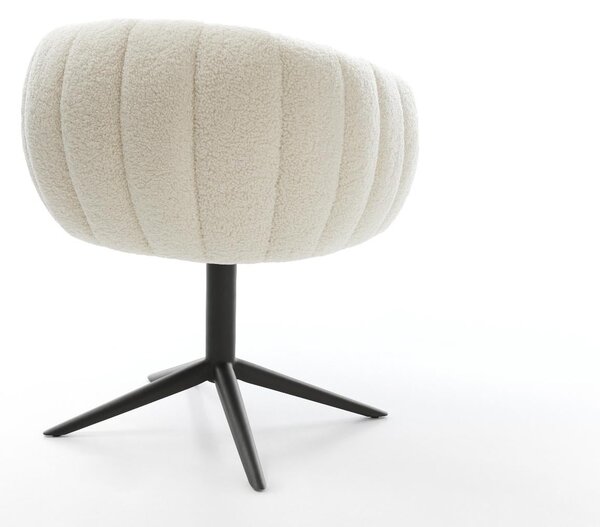 DELIFE Étkezőszék Jada-Flex teddy szövet bézs fekete kereszt láb 360° forgatható billenő zsákrugó