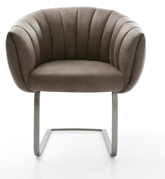 DELIFE Étkezőszék Jada-Flex mikroszálas taupe vintage konzolos lapos antracit zsákrugó
