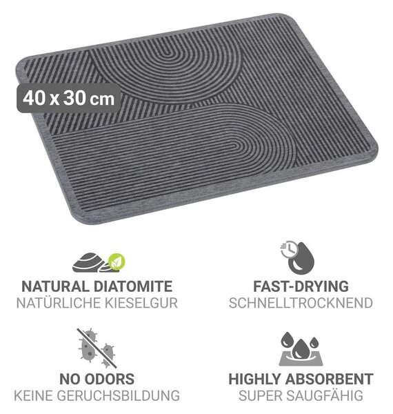 Szürke kovaföld edénycsepegtető alátét 40x30 cm Damon – Wenko