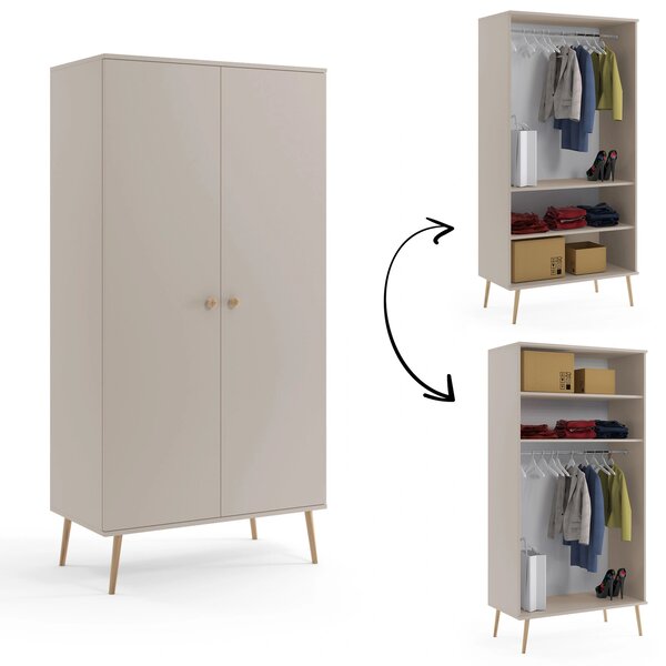Kombinált szekrény 100 cm NILSA - kasmír / barna