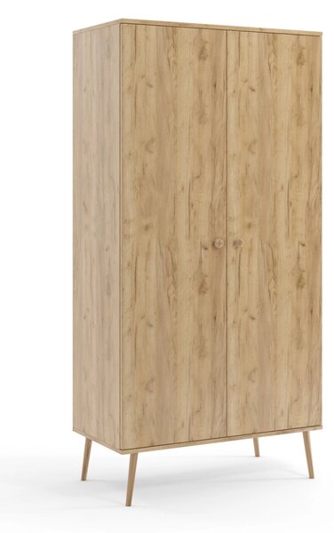 Kombinált szekrény 100 cm NILSA - kézműves tölgyfa arany / barna