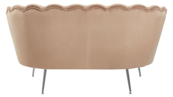 Elegáns kétszemélyes kanapé IGLIKA - cappuccino / ezüst lábak