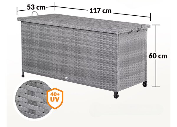 Deuba Tárolódoboz kerekekkel 370 l - szürke
