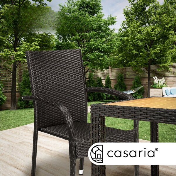 Deuba Comfort rattan székek 4 darabos - fekete