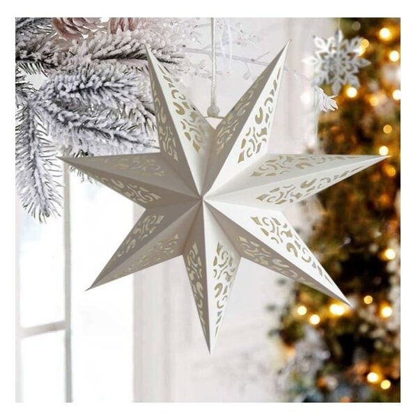 Karácsonyi papírcsillag hét ágú STARLET DELUXE 35 cm, fehér