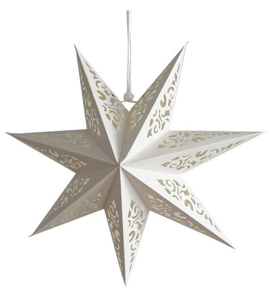 Karácsonyi papírcsillag hét ágú STARLET DELUXE 35 cm, fehér