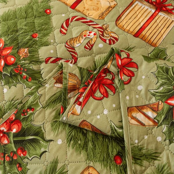 Ágytakaró CHRISTMAS PRESENTS zöld Méret: 220 x 240 cm