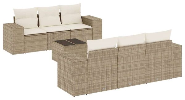 VidaXL Polyrattan Kerti Ülőgarnitúra - 7 részes - Bézs