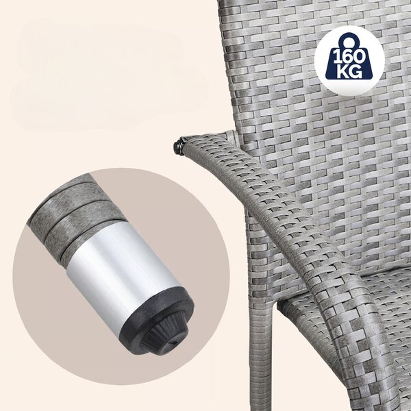 Deuba Comfort rattan székek 4 db - szürke
