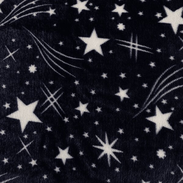 Mikroplüss ágyneműhuzat STARLIGHT sötétkék + mikroplüss lepedő SOFT 90x200 cm fehér, egyszemélyes ágy