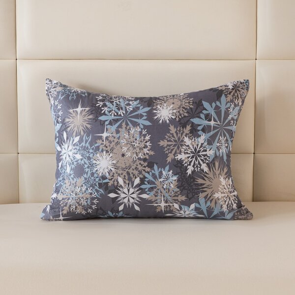 SNOWFLAKE kékesszürke mikroszálas párnahuzat 70x90 cm