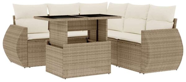 VidaXL Polyrattan Kerti Ülőgarnitúra - 6 részes - Bézs