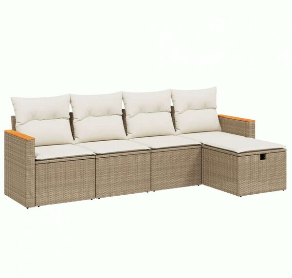 VidaXL Polyrattan Kerti Ülőgarnitúra - 5 részes - Bézs