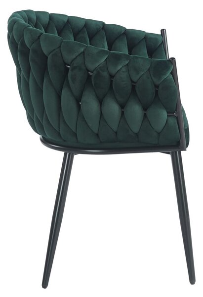 ZYPHIRA kárpitozott designer szék - zöld / fekete