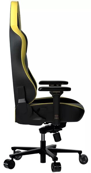 LORGAR Gamer szék, multiblokk mechanizmus, 4D karfák, 5 csillagos alumínium láb, gázlift, PU görgők, szövet műbőr, fekete-sárga