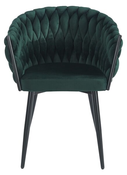 ZYPHIRA kárpitozott designer szék - zöld / fekete