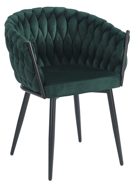 ZYPHIRA kárpitozott designer szék - zöld / fekete