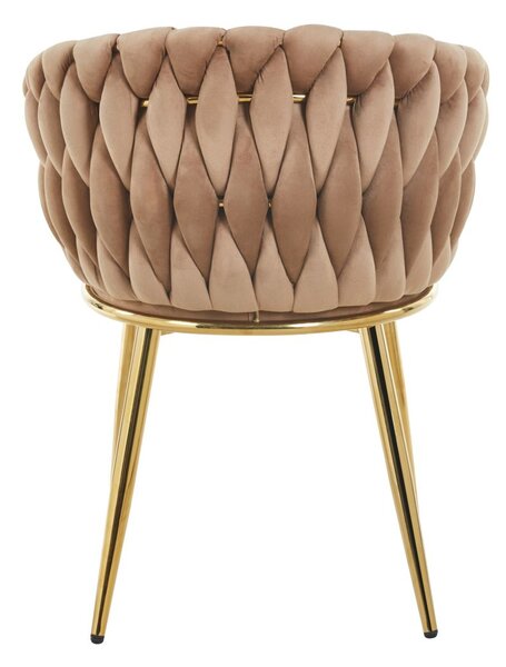 ZYPHIRA kárpitozott designer szék - cappuccino / arany