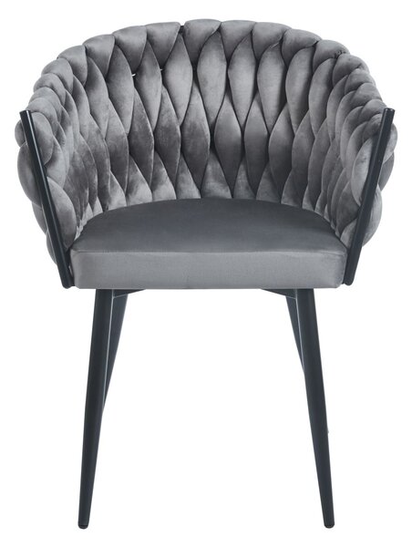 ZYPHIRA kárpitozott designer szék - szürke / fekete