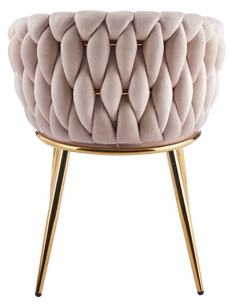 ZYPHIRA kárpitozott designer szék - bézs / arany