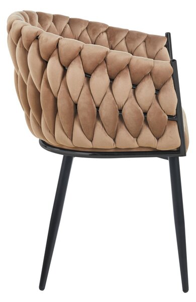 ZYPHIRA kárpitozott designer szék - cappuccino / fekete