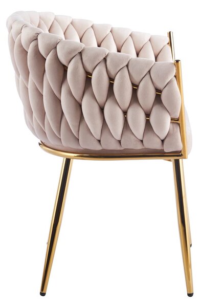 ZYPHIRA kárpitozott designer szék - bézs / arany