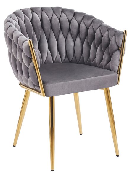 Designer kárpitozott szék ZYPHIRA - szürke / arany