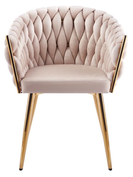 ZYPHIRA kárpitozott designer szék - bézs / arany
