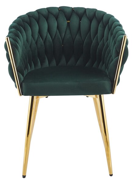 Designer kárpitozott szék ZYPHIRA - zöld / arany