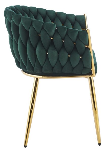Designer kárpitozott szék ZYPHIRA - zöld / arany