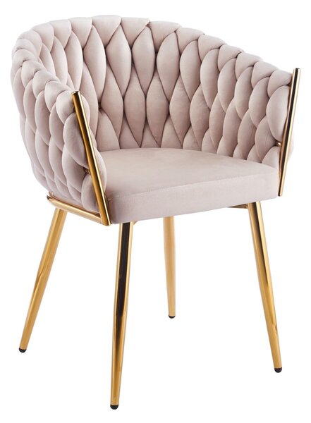 ZYPHIRA kárpitozott designer szék - bézs / arany