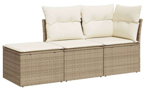 VidaXL Polyrattan Kerti Ülőgarnitúra - 3 részes - Bézs