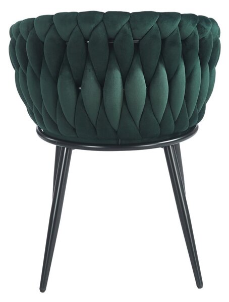 ZYPHIRA kárpitozott designer szék - zöld / fekete
