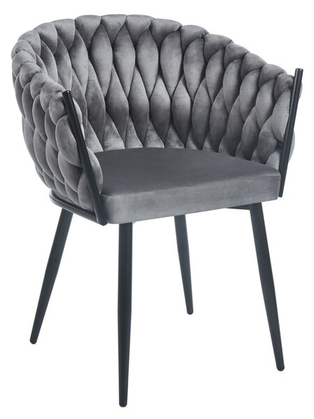 ZYPHIRA kárpitozott designer szék - szürke / fekete