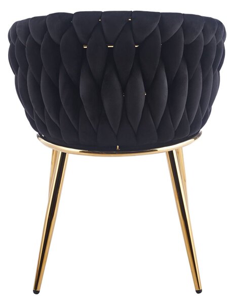Designer kárpitozott szék ZYPHIRA - fekete / arany