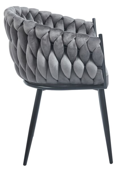 ZYPHIRA kárpitozott designer szék - szürke / fekete