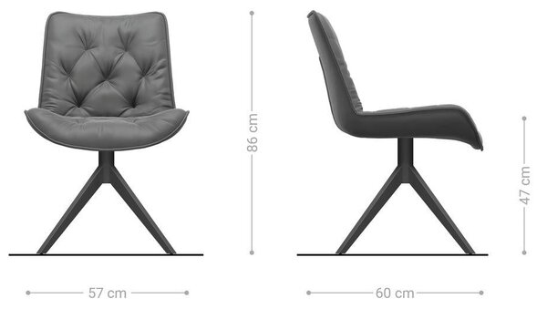 DELIFE Étkezőszék Taimi-Flex bouclé puha sötét bézs kereszt láb széles grafit 360° forgatható billenő funkció