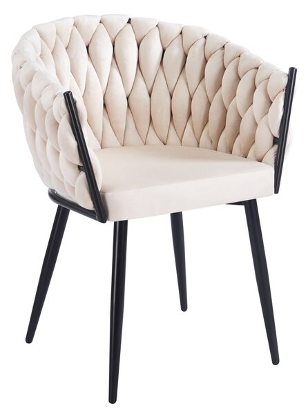 ZYPHIRA kárpitozott designer szék - bézs / fekete